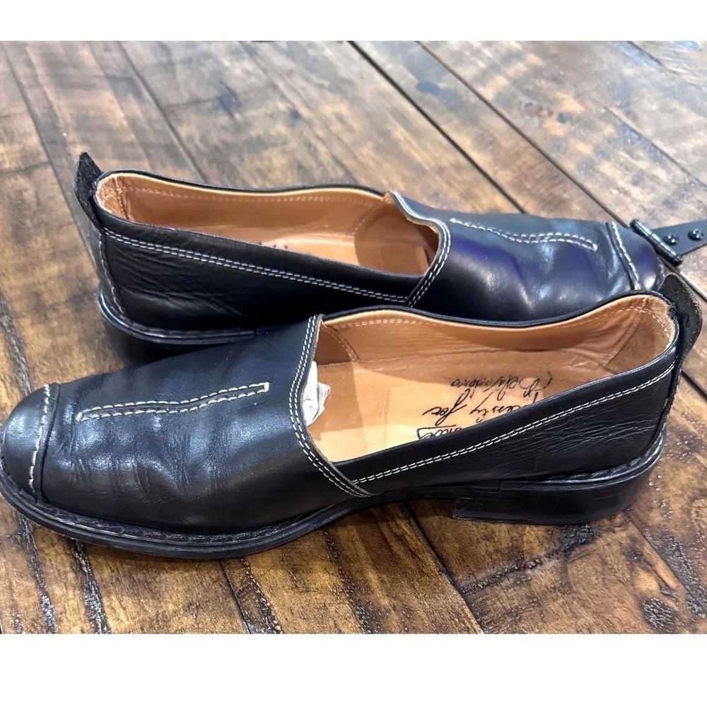 Vintage 90s Vito Schiovo Leather Loafers Handmade Vibram Mens 9 Made in Italy